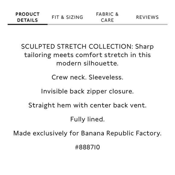 Banana Republic Sculpted Knee Length Sheath Dress Sz 6P - Picture 5 of 5